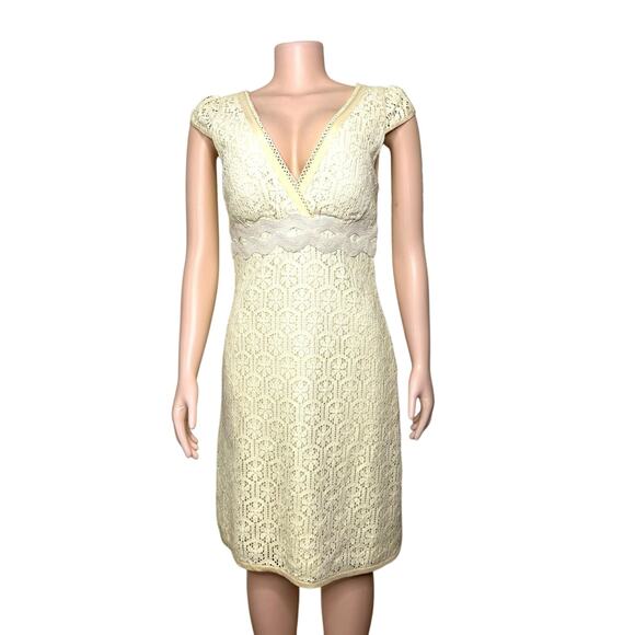 Vintage Phoebe Couture Women’s Silk Lined Cotton Dress Size 10 Cream - Picture 1 of 14